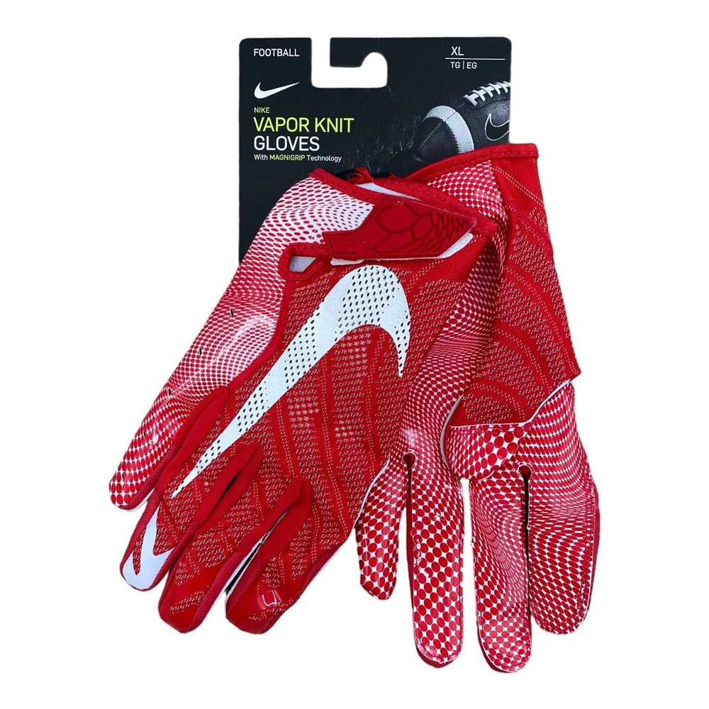 Nike Vapor Knit 3.0 Football Gloves Mens XL University‎ Red/White Magnigrip NWT